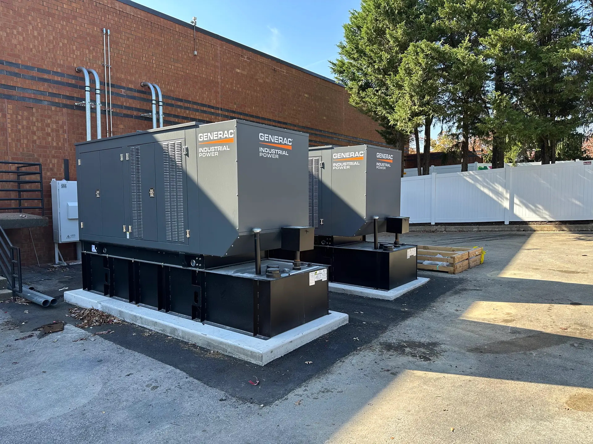 Prism Contracting generator utility yard construction at a commercial property